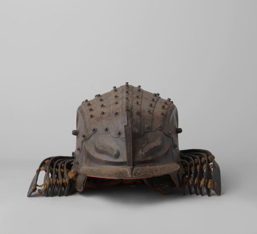 Iron helmet with silver inlay