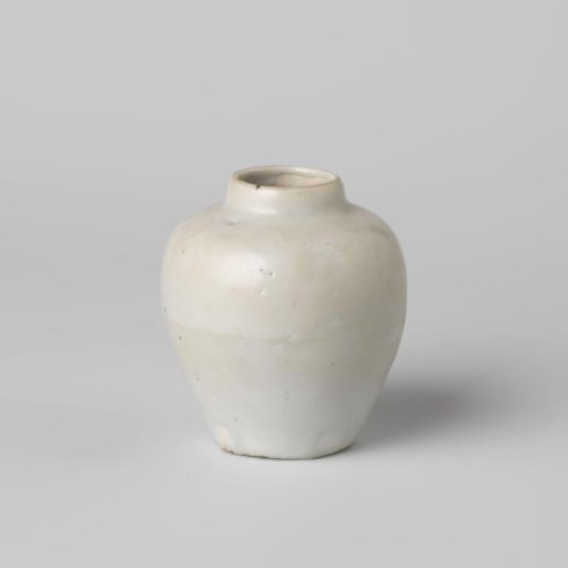 Ovoid vase with a white glaze
