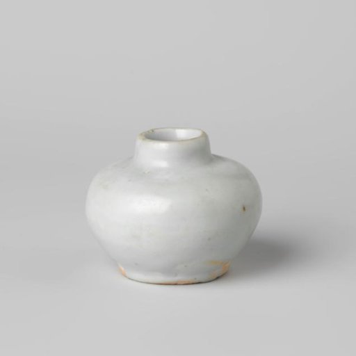 Ovoid vase with a white glaze