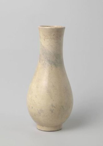 Pear-shaped vase with a crackled cream-colored glaze