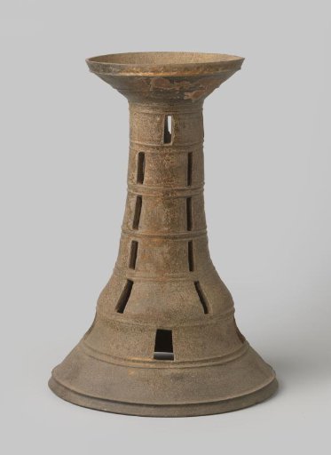Stand, grey/green cylindrical for pot