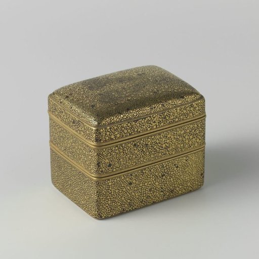 Jubako with Inlaid Gold Leaf Rectangles