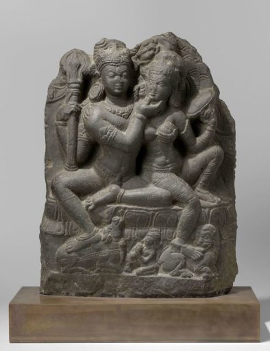 Stone Relief Depicting Shiva and Parvati