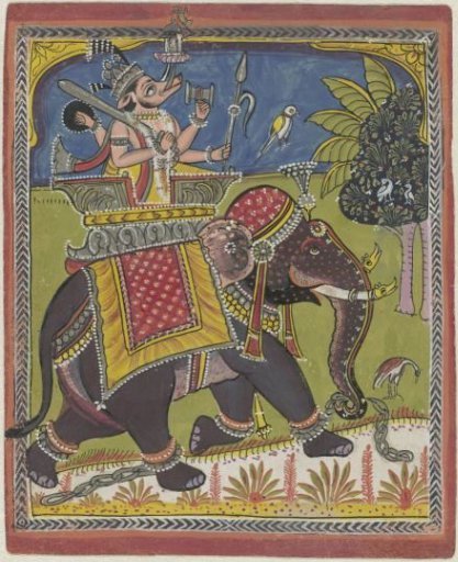 Varaha (Vishnu as boar) riding an Elephant
