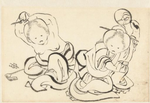 Two Women Combing Their Hair