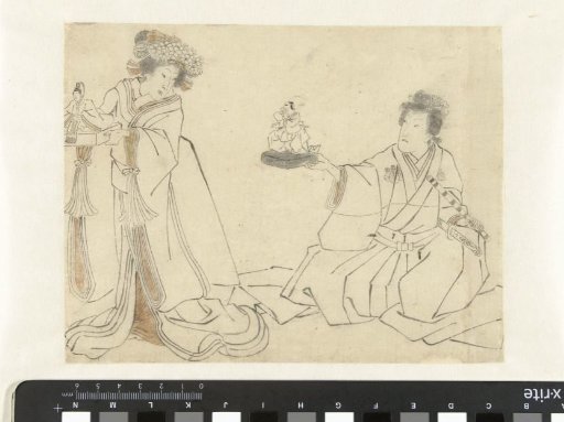 Courtesan and Gentleman with Dolls