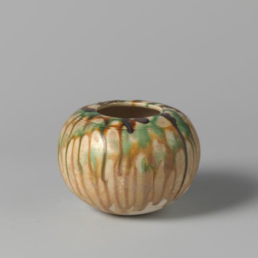 Figure of a bird and a lidded pot