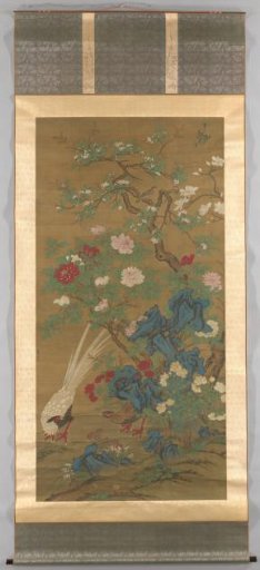 Silver Pheasants under Spring Blossoms