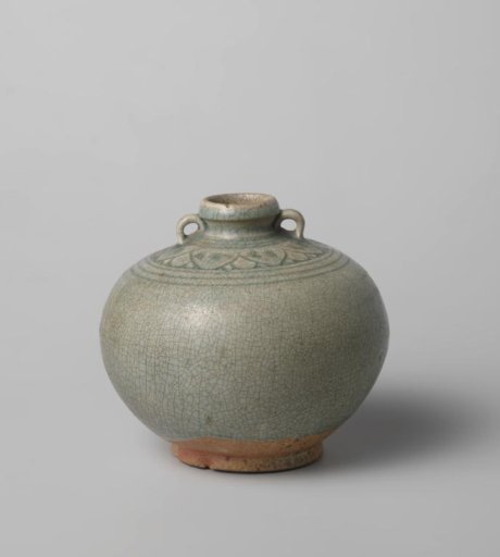 Ovoid jar with incised flower petals