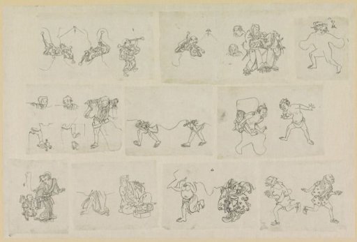 Eleven different depictions of people