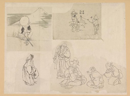 Four scenes with different figures