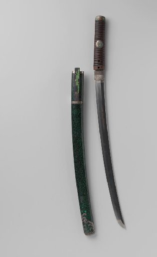 Black lacquered scabbard with nashiji of malachite-green powder