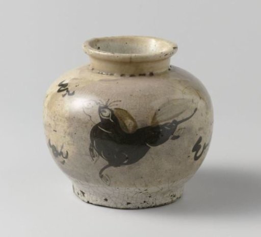 Jar with a running horse and