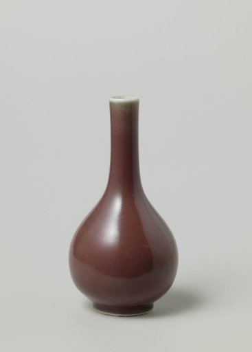 Pear-shaped bottle vase with a red glaze