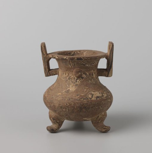 Incense burner of marbled stoneware