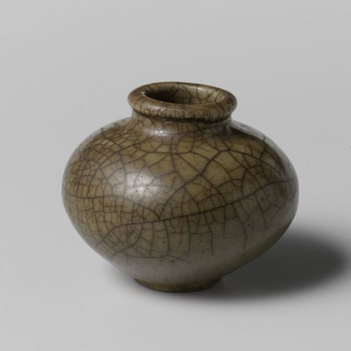 Jar with a green crackled glaze