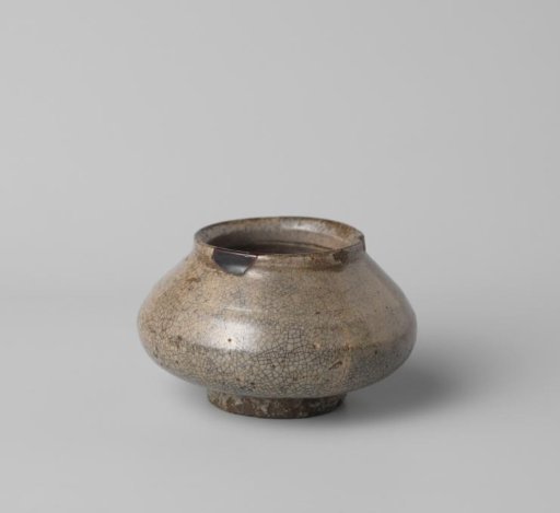 Pearshaped jar with a grey glaze