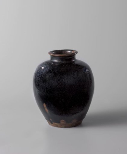 Ovoid vase with a black glaze