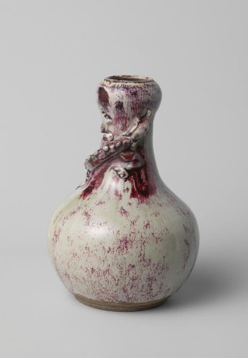 Pear-shaped vase with a moulded dragon