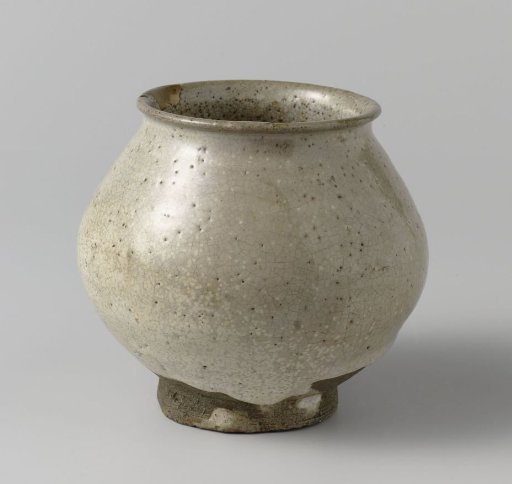 Jar with a cream glaze