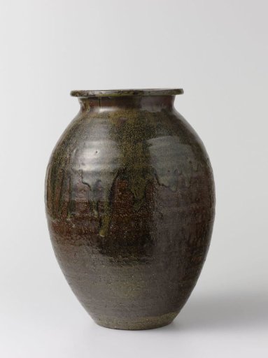 Ovoid jar with a brown black glaze