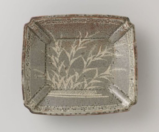 Rectangular dish with plants