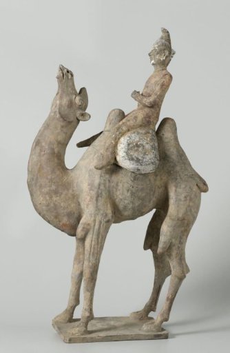 Tomb figure of a camel with rider