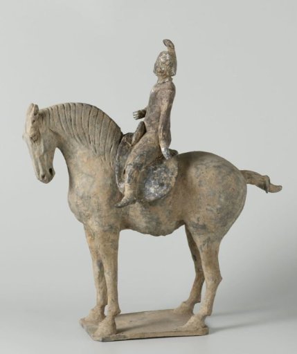 Tomb figure of a horse with rider