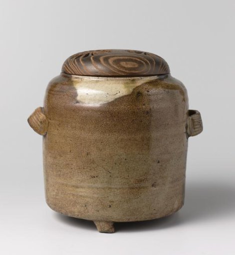 Charcoal burner with a wooden cover