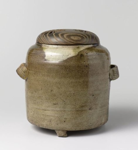 Charcoal burner with a wooden cover