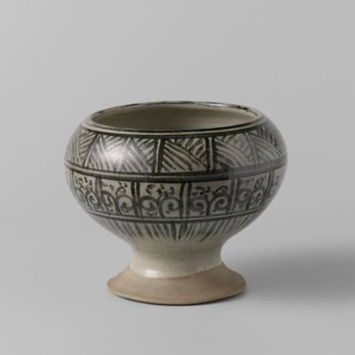 Vase with ornamental borders and scrolls