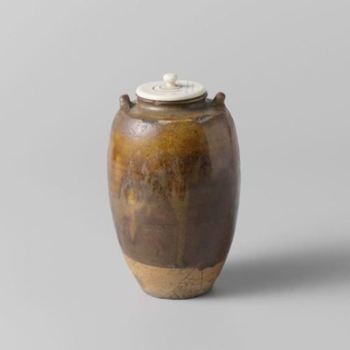Tea Caddy with a Brown Glaze and Two Handles