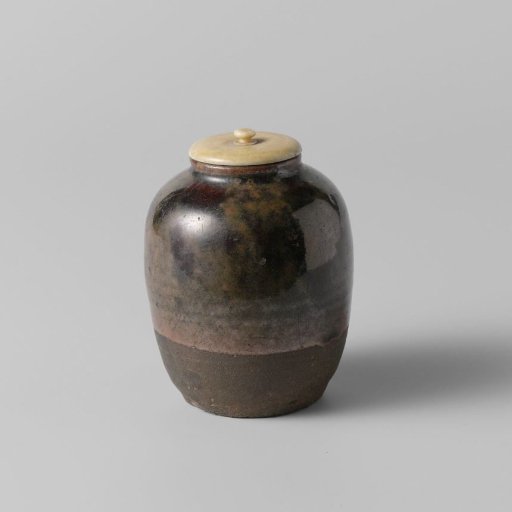 Teacaddy with a goldenbrown glaze