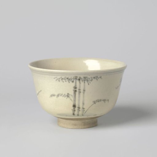 Tea bowl with the 'three friends of winter'
