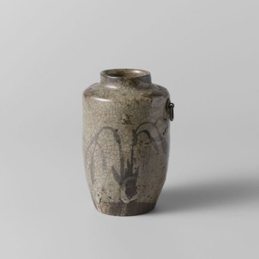 Tea caddy with plants and a bronze handle
