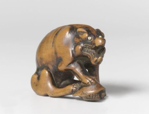 Netsuke in the Form of a Wolf with Turtle