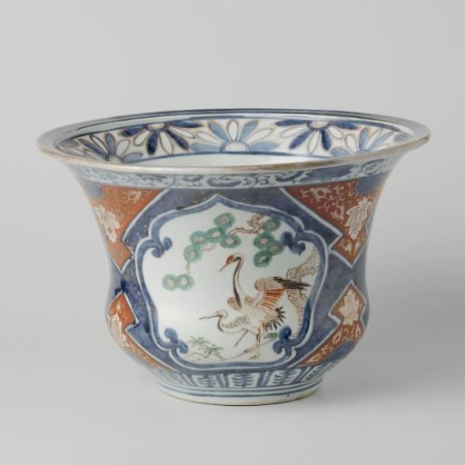 Flowerpot with cranes, shishi, hoo-bird and lotur scrolls