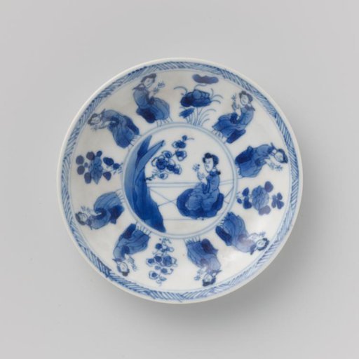 Saucer with women and flower sprays