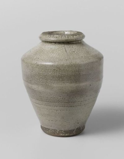 Ovoid jar with a grey glaze