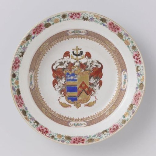 Soup plate with the arms of the Mertins and Peck family