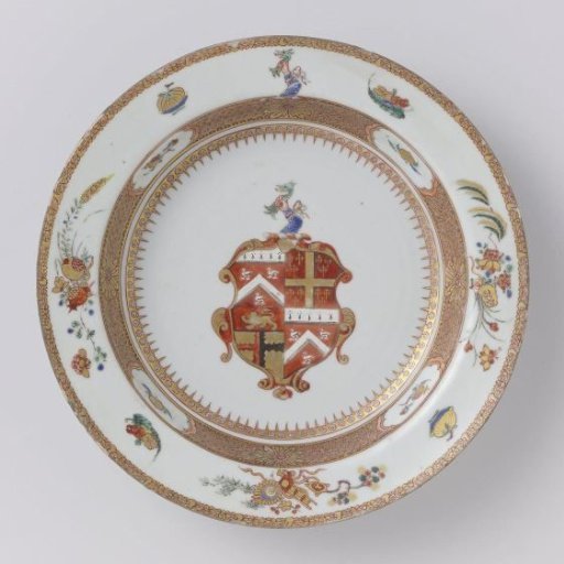 Soup plate with the arms of the Sayer, Woodhave and Brooke family