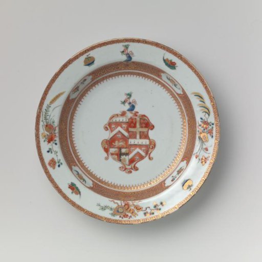 Soup plate with the arms of the Sayer, Woodhave and Brooke family