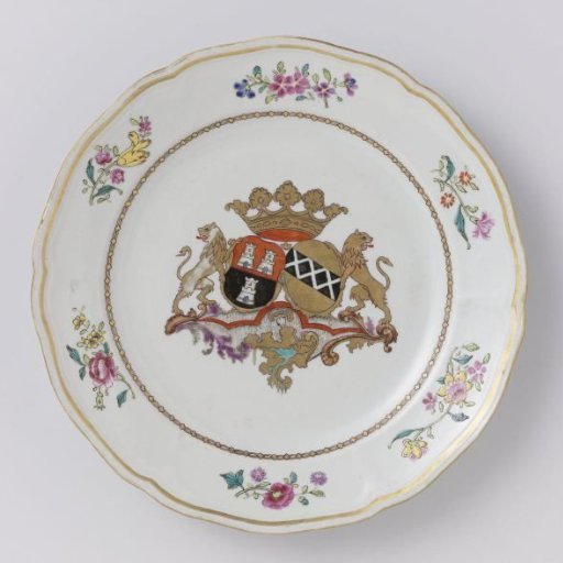Plate with the arms of the Van Dam and De Maulde family