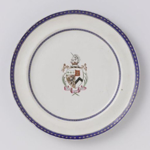 Plate with the arms of the Samler and Shaw family