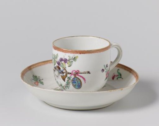 Cup with handle with the arms of the Visvliet and Sluymer families