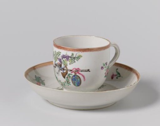 Saucer with the arms of the Visvliet and Sluymer families