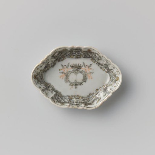 Spoon tray with a crowned double monogram and a European ornamental border