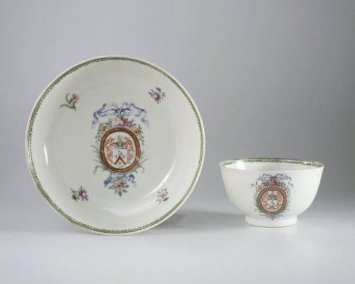 Cup and saucer with the arms of the Nolthenius family