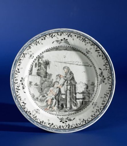 Plate with an image of Samuel anointing Saul