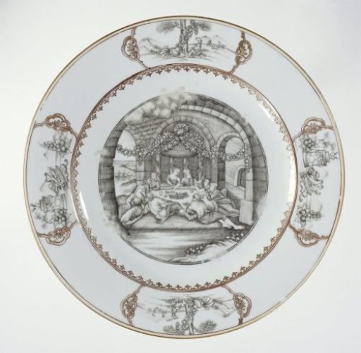 Plate with an image of Daphnis and Chloe